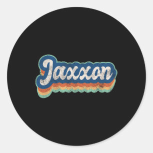 Jaxxon Voornaam Jongen Stijl 70s 80s Persoon Ronde Sticker