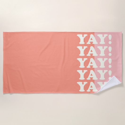 Jay! Positief oplopend roze en koraal Strandlaken (Voorkant)