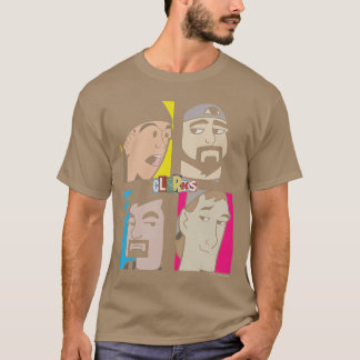 Jay Silent Bob Clerks groepsfoto cartoon personage T-shirt