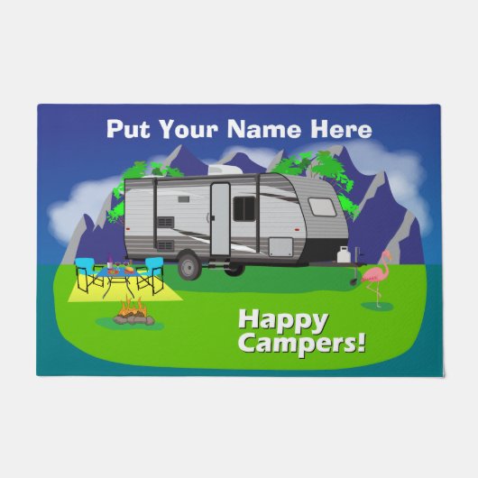 Jayco Jayflight Happy Campers Design Deurmat (Voorkant)