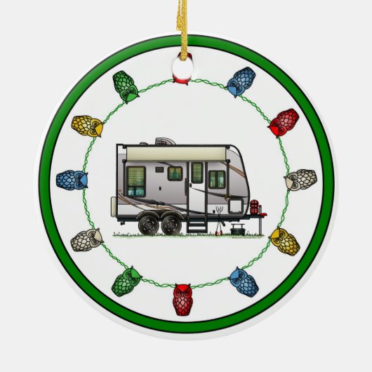 Jayco Trailer RV happy camper Keramisch Ornament (Achterkant)