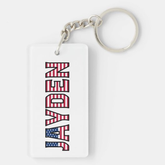 Jayden Name Vorname USA Flagge Anhänger Schlüssel Sleutelhanger (achterkant)