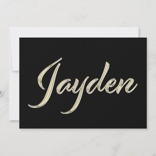 Jayden Name white gold Handwriting Karte Kaart (Voorkant)