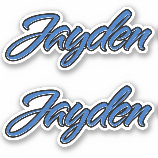 Jayden Nom Blue Autocollant Sticker Stickerset (Devant)