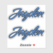 Jayden Nom Blue Autocollant Sticker Stickerset (Feuille)