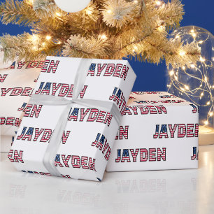 Jayden prénom nom USA US papier cadeau Papier