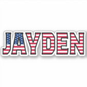 Jayden Prénom USA Sticker Stickerset (Devant)