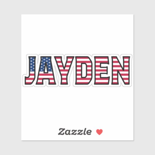 Jayden Prénom USA Sticker Stickerset (Feuille)