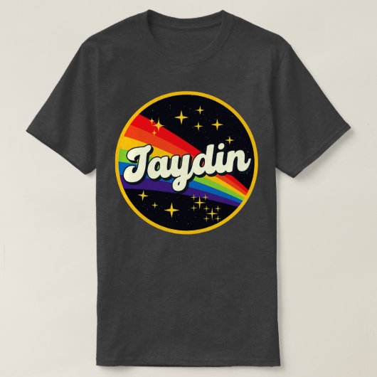 Jaydin regenboog in ruimte stijl t-shirt (Design voorkant)