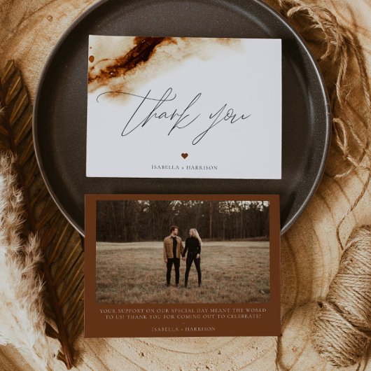 JAYLA Boho Terracotta Burnt Sinaasappel Dank u wel Kaart