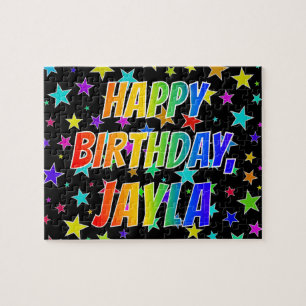 "JAYLA" voornaam, geun "HAPPY BIRTHDAY" Legpuzzel