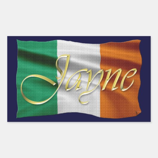 JAYNE Naam & Irish Flag Gepersonaliseerde Stickers (Voorkant)