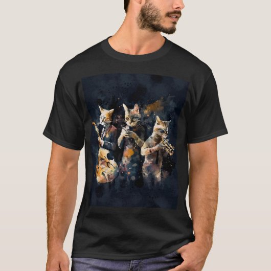 Jaz Cat Grunge T-Shirt (Devant)