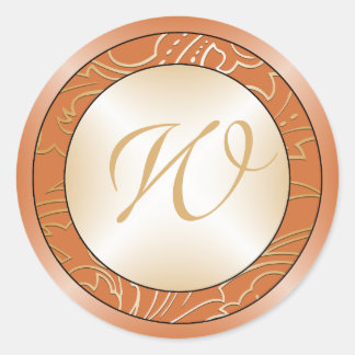 Jazmene Monogram Bruiloft Envelop Stickers-rustiek Ronde Sticker
