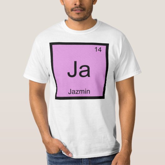 Jazmin Name Chemistry Element Periodic Table T-shirt (Voorkant)