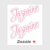 Jazmine Nom décoratif en rose x2 Sticker (Feuille)