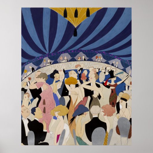 Jazz Age Art Deco dansende paren danskunst Poster (Voorkant)