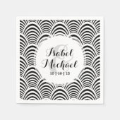 Jazz Age Art Deco Elegance Zwart-wit Servet (Voorkant)