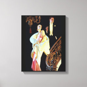 Jazz Age Couple Stretched Canvas Afdrukken