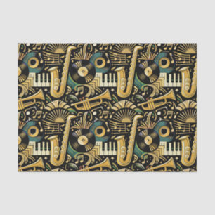 Jazz Age Muziekpatroon Tissuepapier
