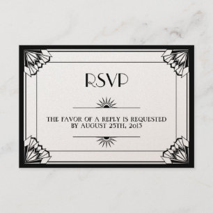Jazz age noir Art Déco RSVP réponse mariage