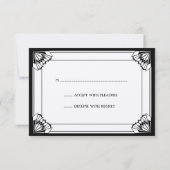 Jazz age noir Art Déco RSVP réponse mariage (Dos)