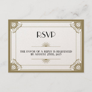 Jazz age taupe Art Déco RSVP réponse mariage