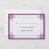 Jazz âge violet Art Déco RSVP réponse mariage (Dos)
