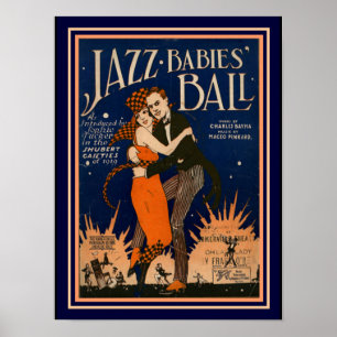 "Jazz Babies Ball" Deco Sheet Music 12 x 16 Poster