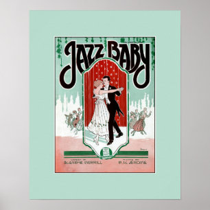Jazz Baby jazz uit de jaren 20, muziekafdekking Poster