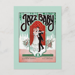 Jazz Baby jazz uit de jaren 20,  muziekafdekking v Briefkaart
