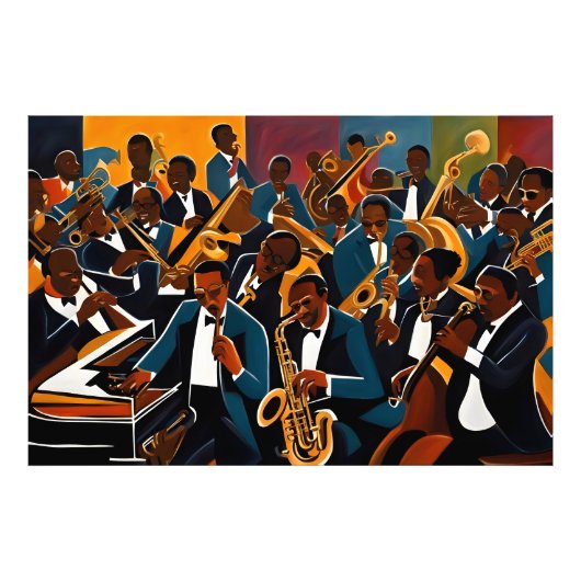 Jazz band muzikanten foto afdruk (Voorkant)