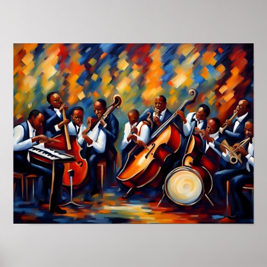 Jazz band muzikanten poster (Voorkant)