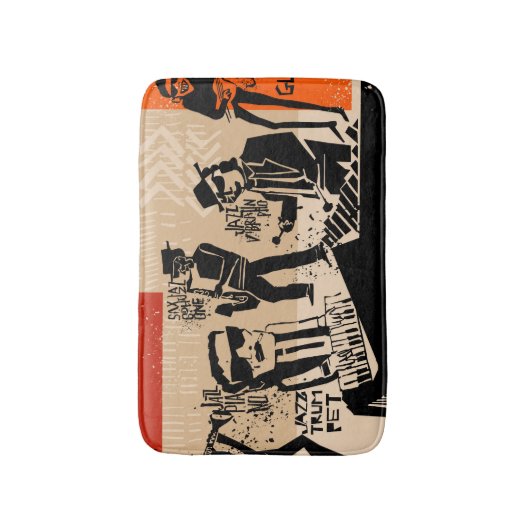 Jazz Band Poster: Cool Design Badmat (Voorkant Verticaal)