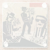  Jazz Band Poster: Cool Design Glazen Onderzetter (Achterkant)