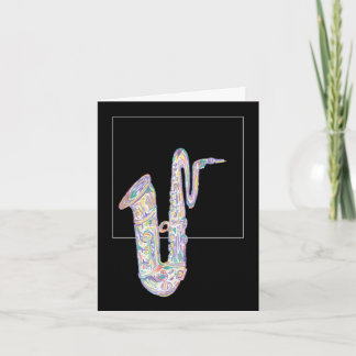 Jazz Baritone sax Gevouwen Wenskaart Kaart