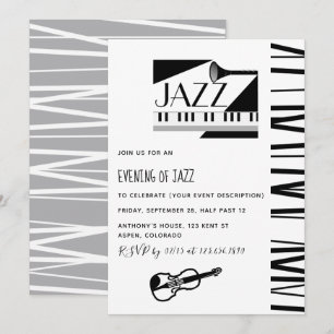 Jazz Blues thema feest uitnodiging