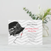 Jazz & Booze Great Gatsby verjaardagsuitnodiging Kaart (Staand voorkant)