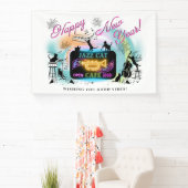 Jazz Cat Cafe Nieuwjaarsbanner Spandoek (Insitu)