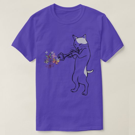 Jazz Cat Playing Trumpet T-shirt (Design voorkant)