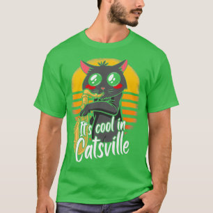 Jazz cat speelt saxofone voor muziekliefhebbers t-shirt