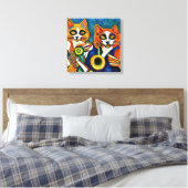 Jazz Cats Canvas Afdruk (Insitu (Slaapkamer))