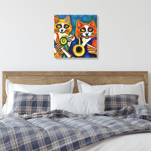 Jazz Cats Canvas Afdruk (Insitu (Slaapkamer))