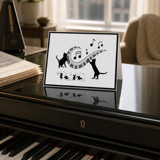 Jazz Cats | Carte de vœux pliée piano