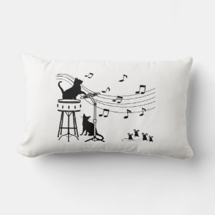 Jazz Cats   Drum Lumbar Pillow Kussen
