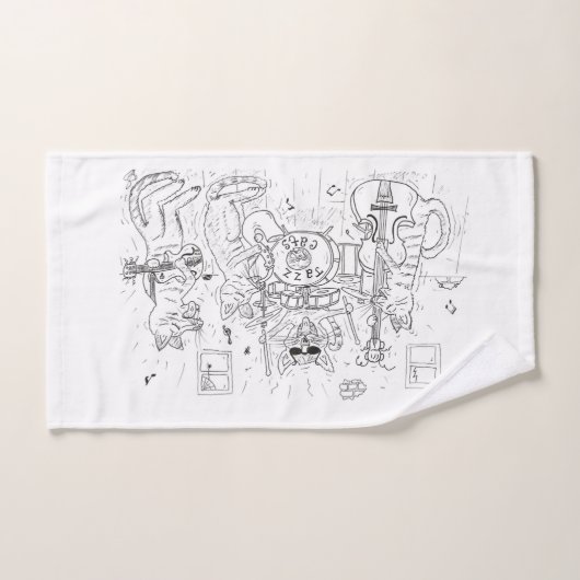 Jazz Cats Hand Towel Handdoek (Handdoek)