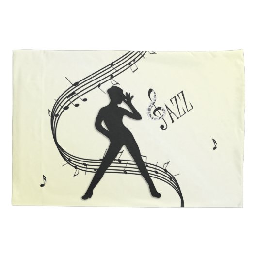 Jazz Dance Gele Muziek Kussensloop (Achterkant)