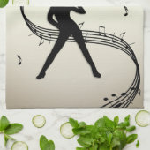 Jazz Dance Golden Music Kitchen Towel Theedoek (Gevouwen)
