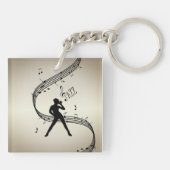Jazz Dance Golden Music Sleutelhanger (Achterkant)