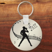 Jazz Dance Golden Music Sleutelhanger (Voorkant)